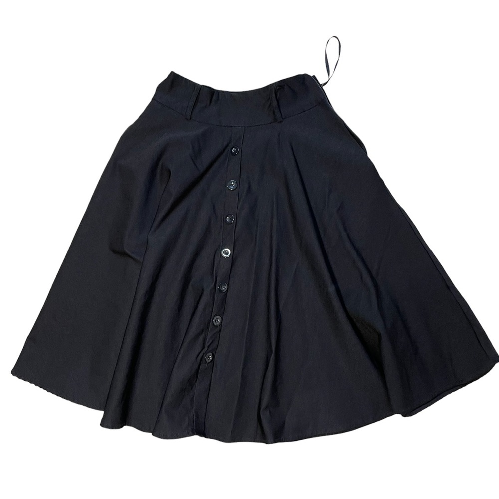 Belle Poque black buttoned midi skirt